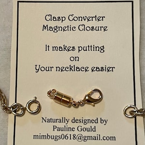 Magnetic Clasp Converter for Your Necklace Gold tone