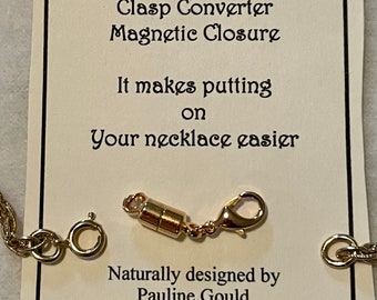 Magnetic Clasp Converter for Your Necklace Gold tone