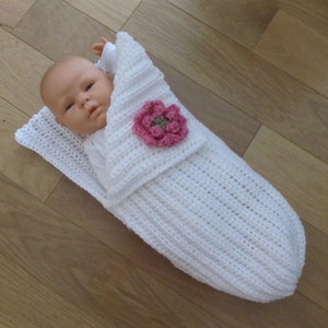Baby Bunting with Large Cabbage Rose...Cocoon...My Sweet Little Girl