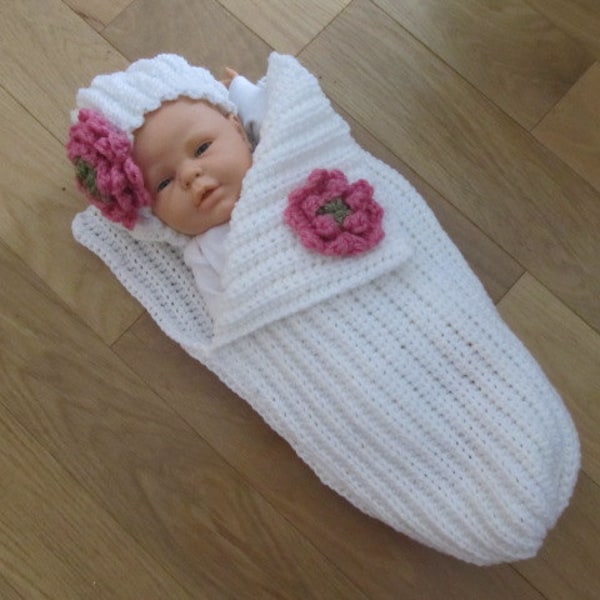 Baby Bunting and Hat Set...Cocoon...Girly Girl