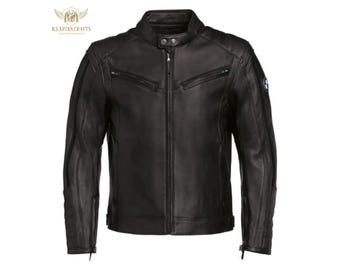 BMW Motorcycle Jacket | Premium Leather Biker Racing Jacket | Men’s BMW Racing Jacket |  Genuine Leather Motorcycle Gear | Gift for him