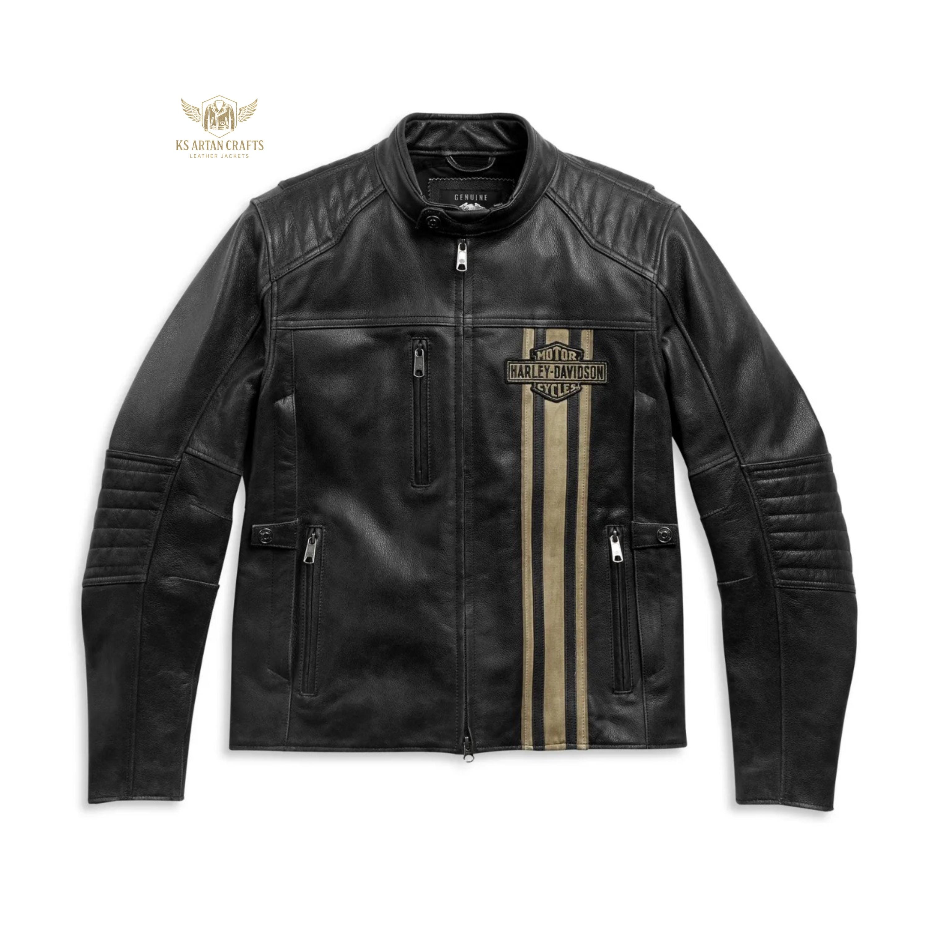 Mens Harley Davidson Triple Vent Leather Jacket - Etsy