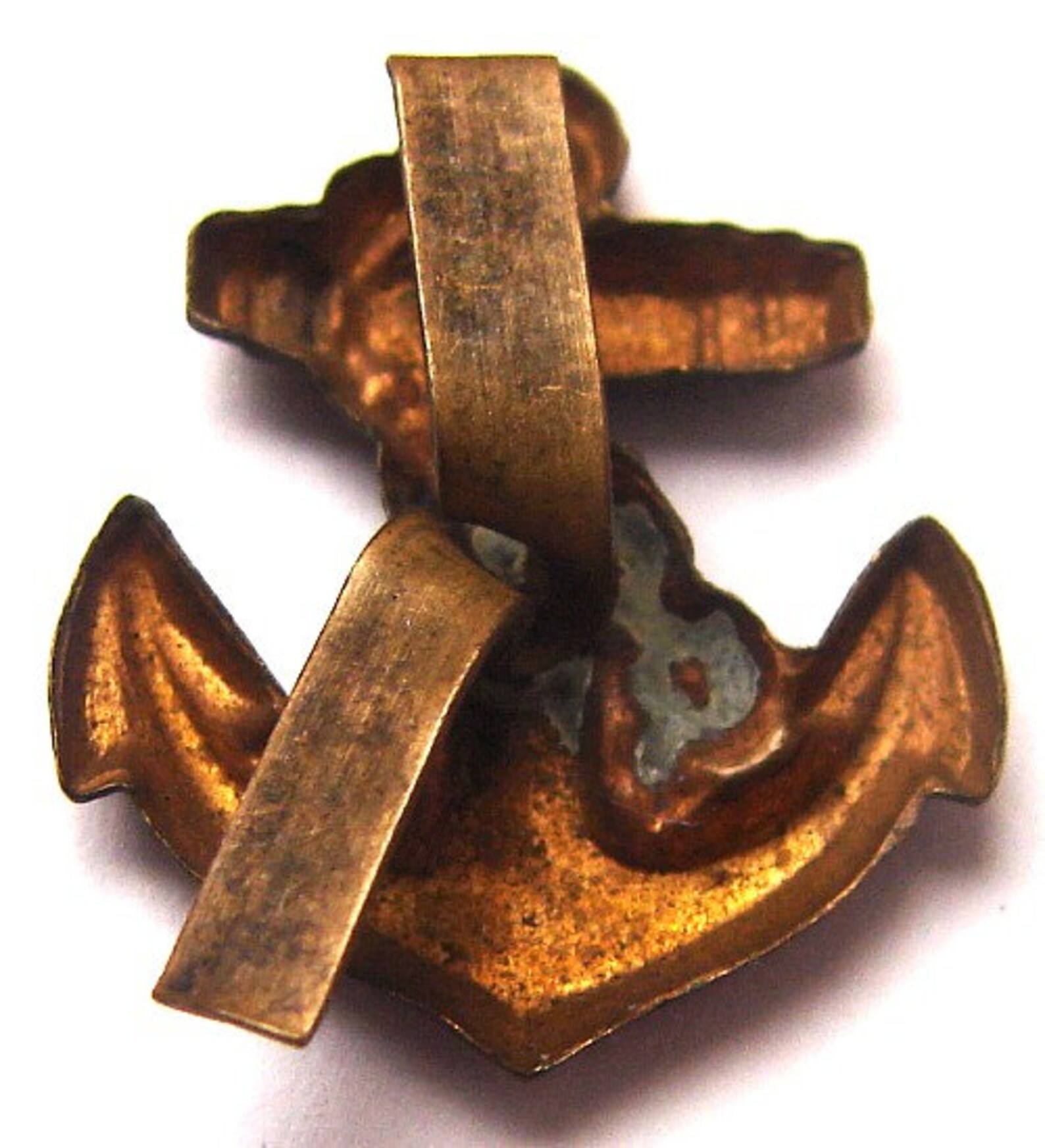 Vintage British SEA SHIP ANCHOR Brass Badge Lapel Pin Brooch Etsy