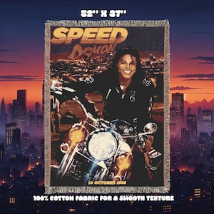 Retro Michael Jackson Woven Blanket, Cozy Throw for Home Decor, Perfect for Movie Nights, Gift for Cinematic Lovers, Vintage Style Blanket