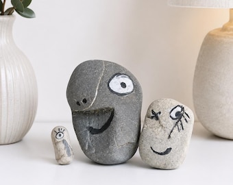 DHARI - I tuoi amici immaginari di roccia / Compagno di pietra dipinto a mano, statuetta di roccia unica nel suo genere