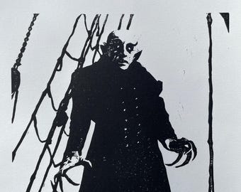 Nosferatu: Una sinfonía del horror. Grabado en linóleo de 1922. Edición limitada.