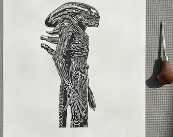 ALIEN 1979 Impresión Linograbado: "El Alien de Giger" Edición Limitada