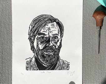 Impresión artística en linóleo de Obi-Wan Kenobi «Hola»: Star Wars