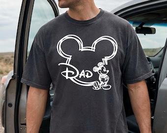 Disney Dad Mickey Shirt, Comfort Colors® Mickey Mouse Dada Tee, Scribble Mickey Papa Shirt, Father's Day Gift from Kids, Disney World Dad