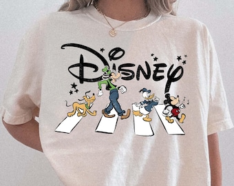 Funny Retro Disney Mickey and Friends Crossing Shirt, Comfort Colors® Disneyland Family Vacation Tee, Vintage Magic Kingdom Trip Shirt