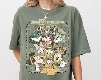 Disney Animal Kingdom Shirt Mickey Minnie Goofy Donald Pluto Safari Tee Disney World Vacation Unisex TShirt