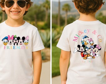 Retro Mickey & Friends Shirt, Disney Youth Disney Vacation Shirt, Checkered Magic Kingdom Family Matching Trip Tee, Disney Tshirt