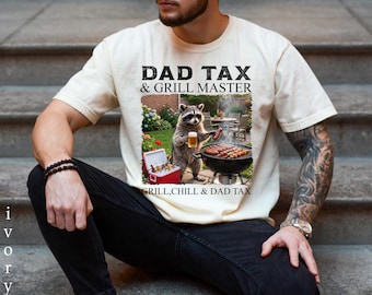 Funny Raccoon Grill Master Shirt, Dad Tax Grilling T-Shirt, Comfort Colors® Trash Panda Barbecue Tee, Sarcastic Fathers Day Gift for Husband