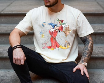 Coquette Goofy Sorcerer Shirt, Fantasia Mouse Imagination Tee, Retro Disneyland Aesthetic Shirt, Comfort Colors® Mickey Friends Gift