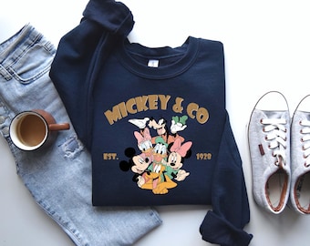Mickey and Friends Sweatshirt, Retro Disney Crewneck, Vintage Mickey Minnie Pluto Shirt, Cute Disneyland Family Outfit, Goofy Donald Tee