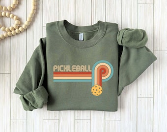 Retro Pickleball Sweatshirt, Vintage Style Crewneck