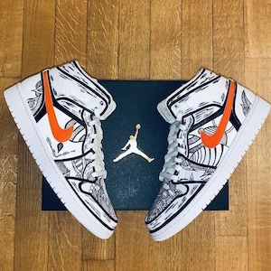 Custom Air Jordan 1 Sneakers – Cartoon Style – Hand Painted
