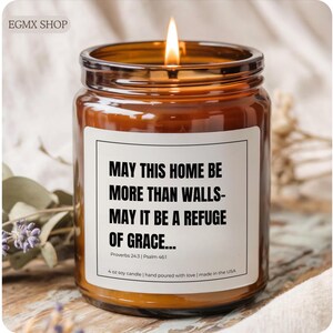 Home Blessing Candle With Scripture, Catholic Birthday Gift, Christ Centered Christmas Gift, Traditional Catholic Decor, Bible Verse Candle