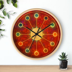 Vibrant Geometric Wall Clock, Modern Decor, Unique Home Accessory, Colorful Wall Art, Gift for Home Lovers