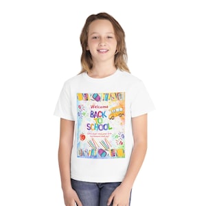 Colorful &quot;Welcome Back to School&quot; Kids T-Shirt: Youth Cotton Tee