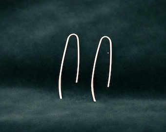 Minimalist Arc Threader Earrings, Elegant, Minimalist, Sterling Silver