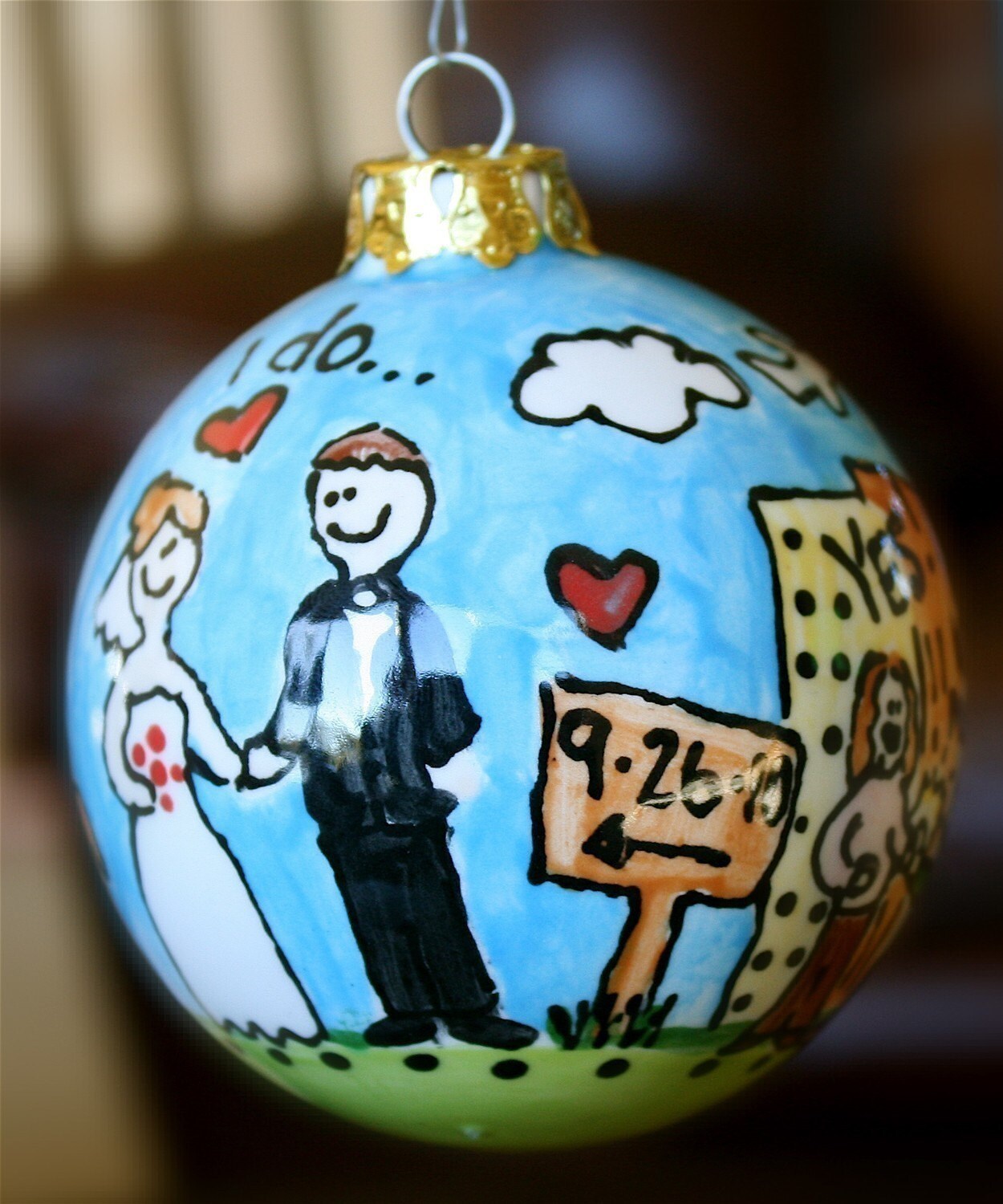 Personalized wedding ornament, wedding gift, couples gift, I do