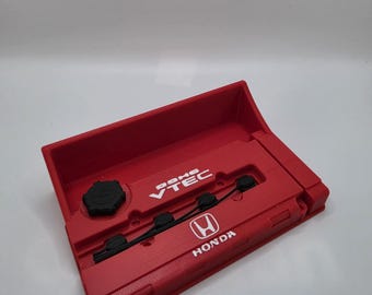 Porte-cartes de visite de couverture de soupape de moteur inspiré de JDM - Accessoire de bureau automobile imprimé en 3D - Déco de bureau pour passionné de voiture