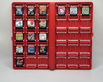 Switch Game Case - Holds 30 Cartridges - Red Hard Shell Storage Holder Organizer