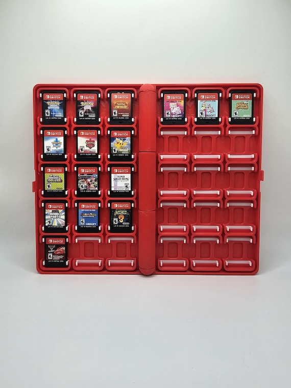 Nintendo Switch Game Case Holds 30 Cartridges Red Hard Shell Storage  Holder Organizer