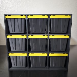3D Printed Modular Organizer with Stackable Bins for Hobbies and DIY, Craft Room Organizer for Small Items | Tiny Bins and Shelf System