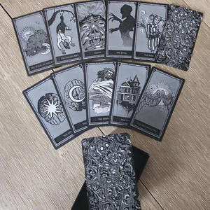 3D Printed Phasmophobia Tarot Deck & Box Replica Set, Horror Game Inspired Cards, Cursed Possession Prop, Ghost Hunting, Gamer Gift, Spooky image 3