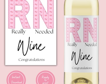 Coquette Nurse Wine Label | Nursing School Graduation Gift