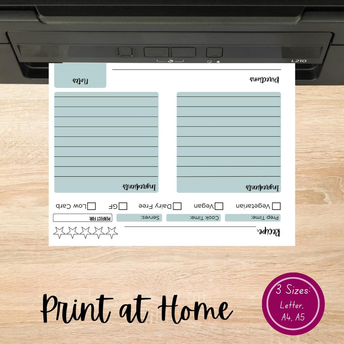 Family Recipe Book Template Printable Custom Cookbook Binder Etsy