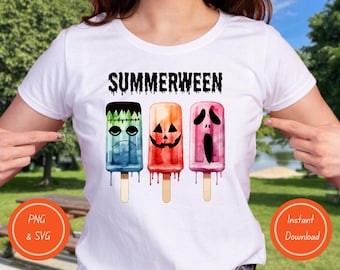 Summerween Popsicle Clipart: PNG & SVG Files (Digital Download