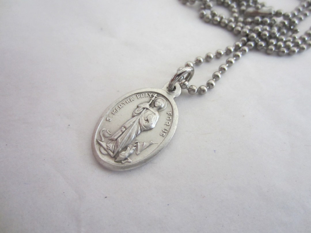 St Martha Medal & Necklace Set, Patron Chef Cook Waiter Waitress ...