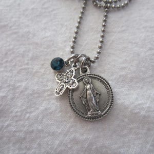 Miraculous Medal / 4 Way Cross 3pc Pendant & Necklace Set, Our Lady ...
