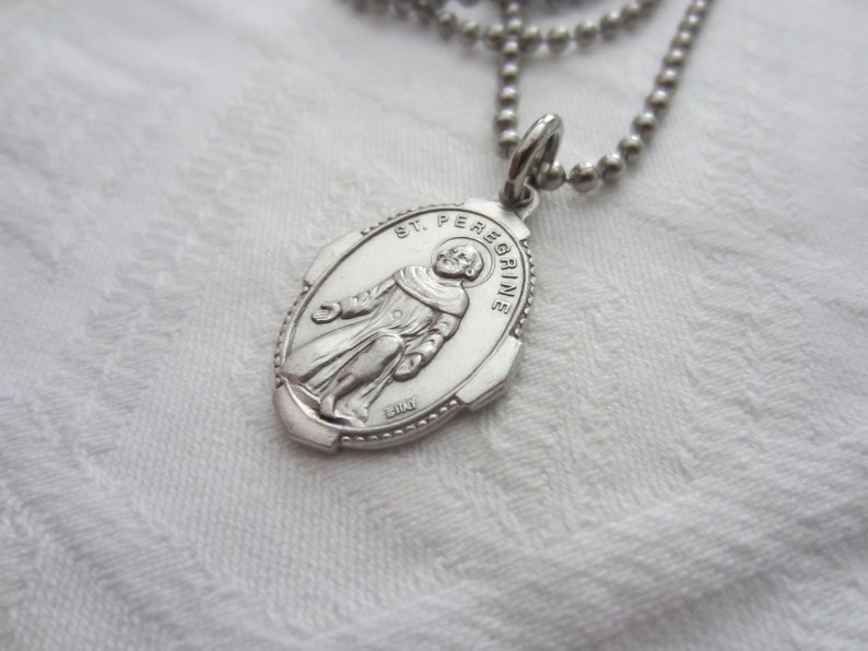 St Peregrine Medal & Necklace Set, Patron Saint Cancer Patients ...