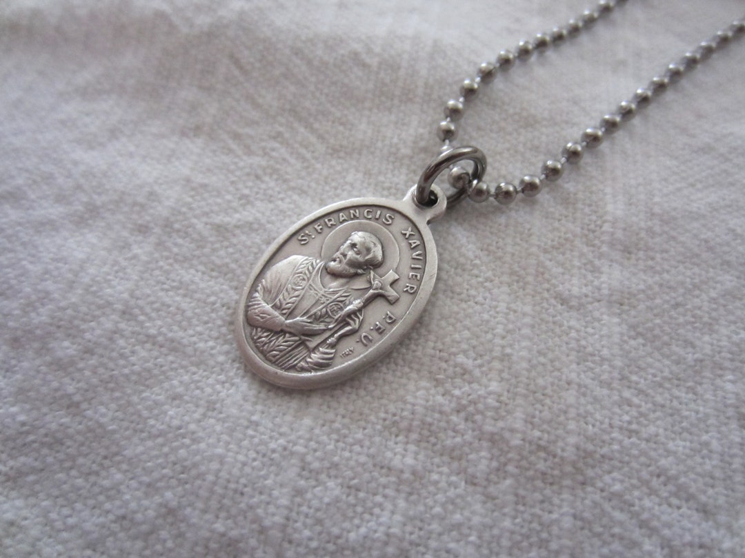 St Francis Xavier Medal & Necklace, Patron Catholic Missionaries ...