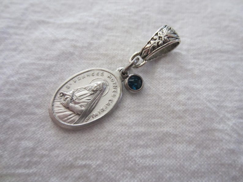 St Frances Mother Cabrini Medal & Glass Charm Pendant Set, Patron ...