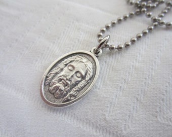 Holy Face of Christ Medal & Necklace Set, Shroud Turin, Saint Veronica, Catholic Devotional Easter Confirmation Baptism Men Women OCIA Gift