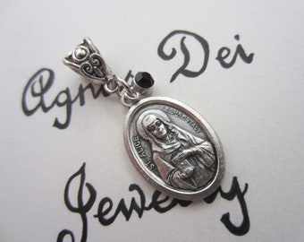 Patron Saint of Blind/Paralyzed Alice Pendant with 18 Sterling Silver Lite Curb Chain Sterling Silver St Patron Saint of Blind/Paralyzed Alice Pendant with 18 Sterling Silver Lite Curb Chain Sterling Silver St