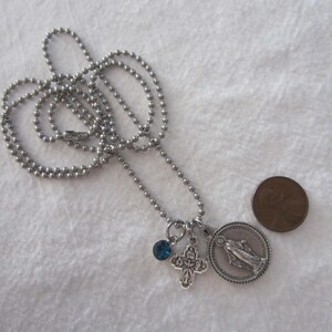 Miraculous Medal / 4 Way Cross 3pc Pendant & Necklace Set, Our Lady ...