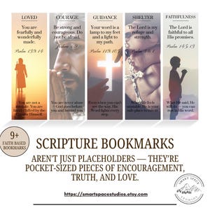 Printable Scripture Bookmarks: Christian Bible Verse Encouragement (PDF Download