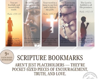 Printable Scripture Bookmarks: Christian Bible Verse Encouragement (PDF Download