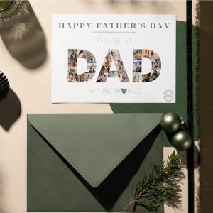 Gepersonaliseerde Happy Father's Day-kaart – bewerkbare canva-sjabloon – 'The Best Dad in the World' – direct downloaden