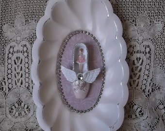 Ballerina and wings wall hanging, romantic home decor