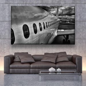 Airport Runway Print Canvas, Airplane Wing Photo Art, Airplane Wall Decor, Air Transport Wall Art, Office Wall Art, Gift Aviator