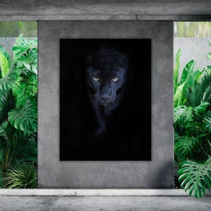 Silent Power – Black Panther Wall Art | Dark Jungle Animal Print | Modern Wildlife Canvas for Bold Interiors