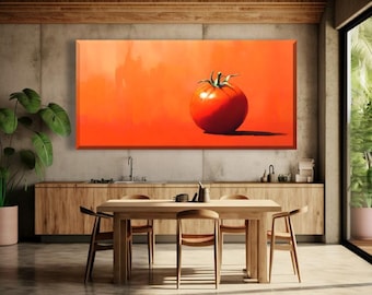 Arte mural de tomates: lienzo minimalista moderno para cocina