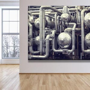 Industrial Machinery Canvas Print: Urban Loft Wall Art